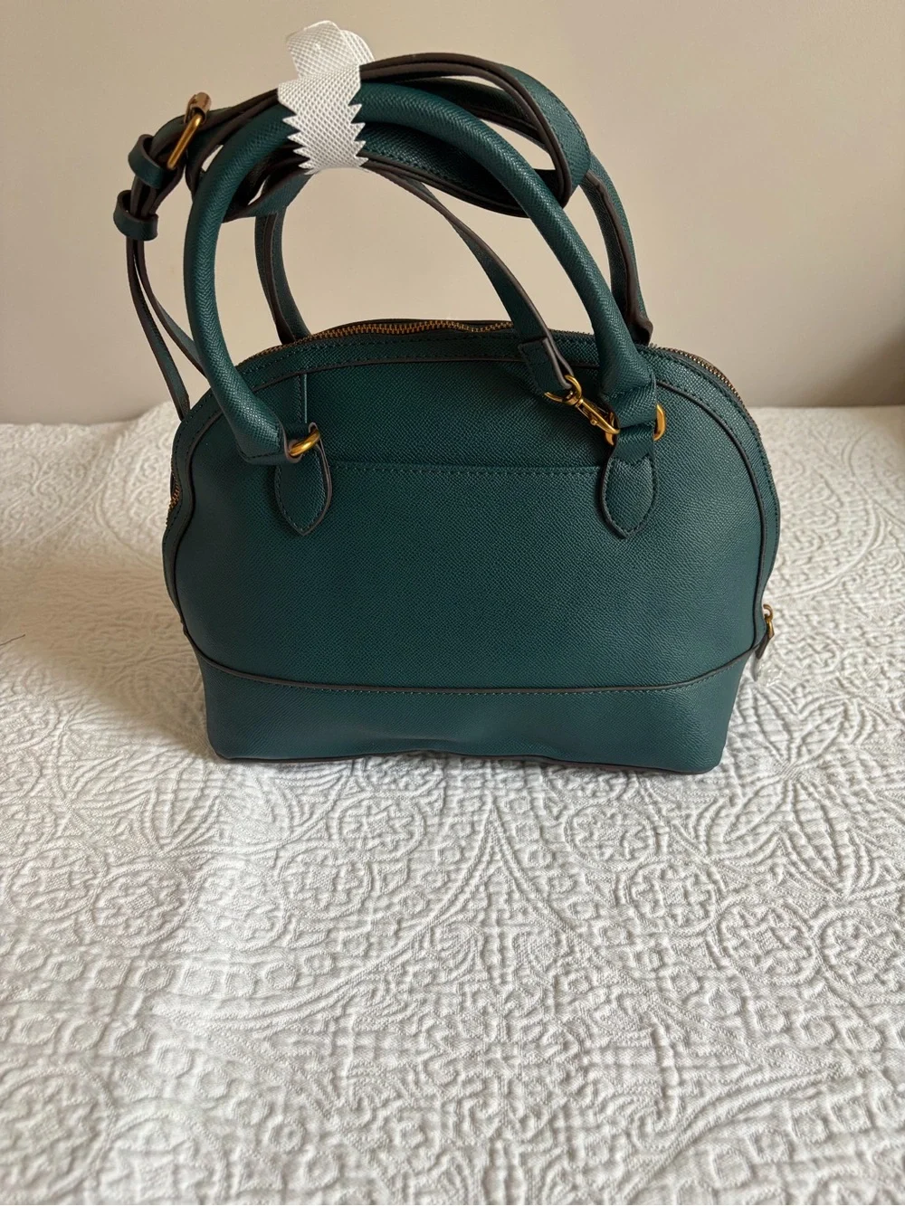 NWT The Rosetti Ava Dome Satchel in Dark Teal with Gold Hardware